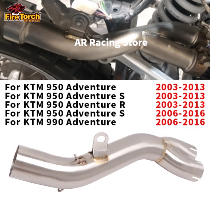 For KTM 950 Adventure S R 03-2013 950 Adventure S 990 Adventure 2006-2016 2 INTO 1 Exhaust Stainles