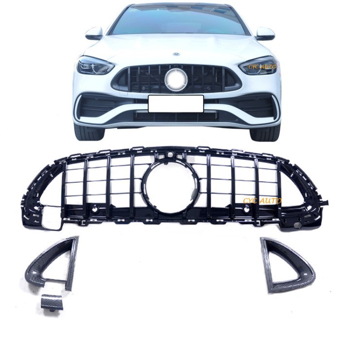 C class W206 upgrade grille For Mercedes Benz W206 GT front black grille 2020 2021