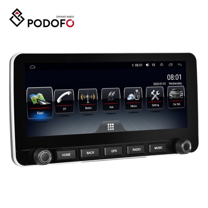 Podofo Android 10.25" 8 Core 4+64GB Car Stereo Radio AI Voice 4G Wifi Carplay Android Auto DSP Hi-R