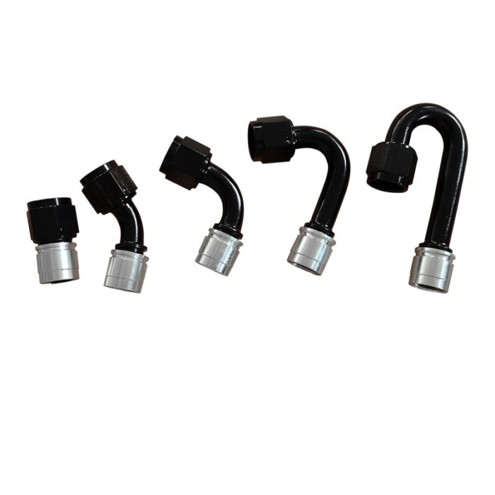 Aluminum Crimp Style Hose Fittings Straight 45 Degree 90 Degree 180 Degree