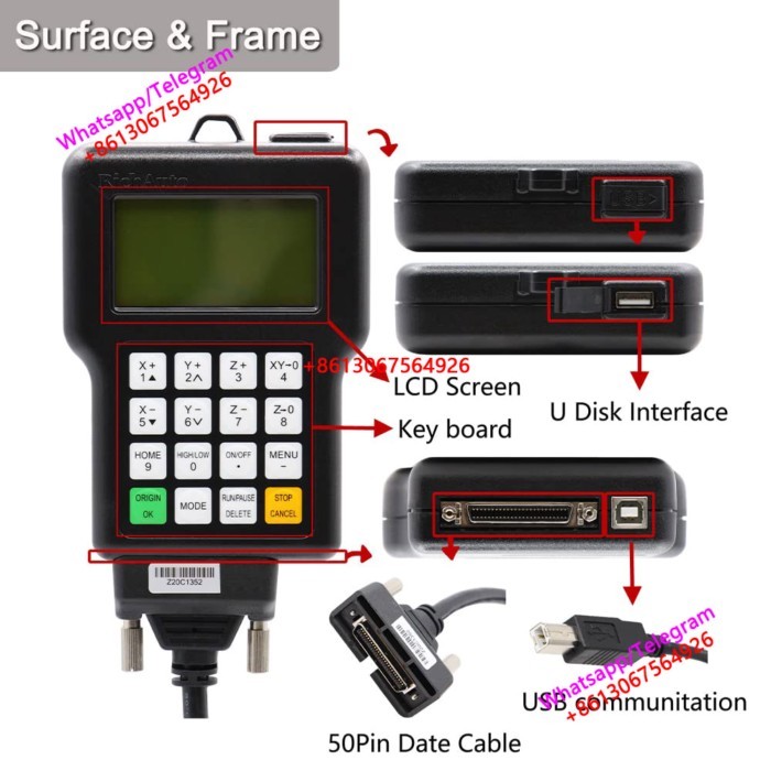 RichAuto DSP A18E 4-axis CNC controller A18s A18e USB linkage motion control system for DIY CNC eng
