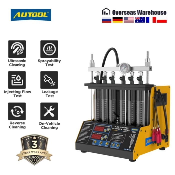 AUTOOL CT200 Fuel injector Cleaning Motorcycle Automotive Ultrasonic Injector Cleaner Test Tool Car