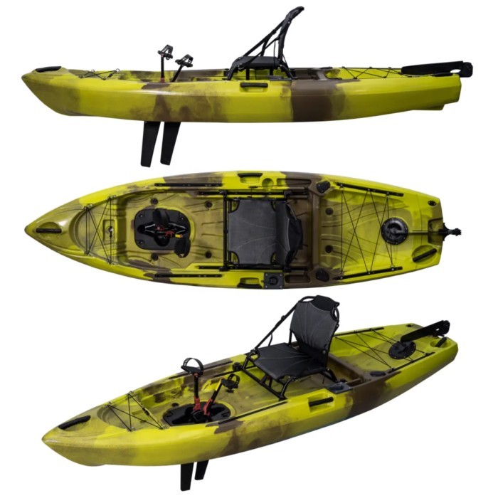 Plastic Fishing Kayak With Pedal Drive Canoe Kayak Fishing Boat Single Seat Sit On Top Outdoor Usag