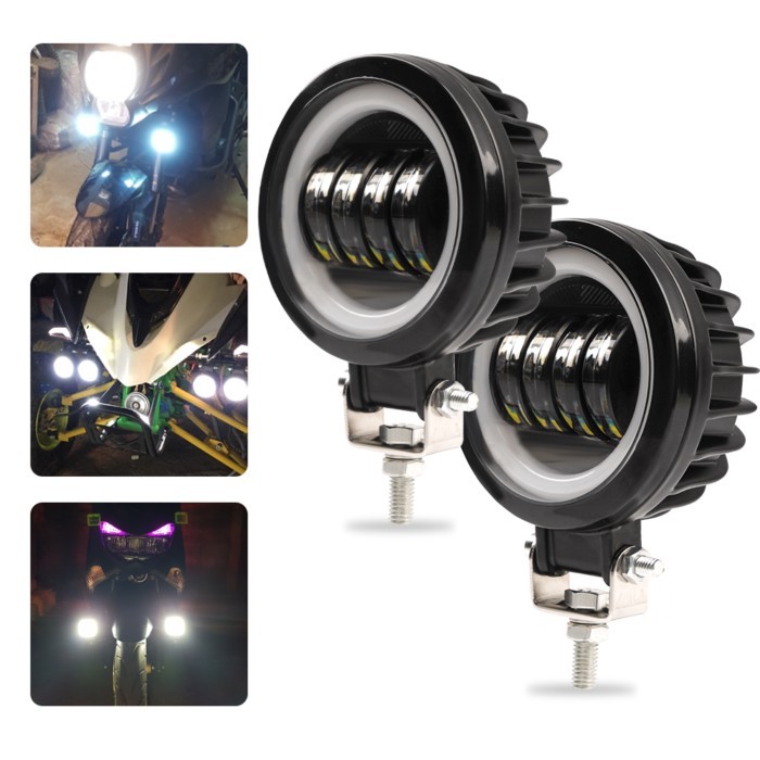 New 12V 24V Waterproof LED Light Bar Off-Road 40W LED Work Light 4 LED Angel Eye Light Bar for SUV