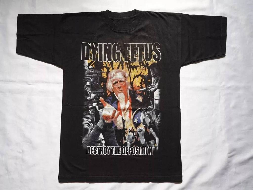 DYING FETUS Band ทําลายตําแหน่งสีดํา T เสื้อ TEE เสื้อผู้ชายผู้หญิงฤดูร้อนผู้ชายเสื้อยืดลูกเรือคอผ้า