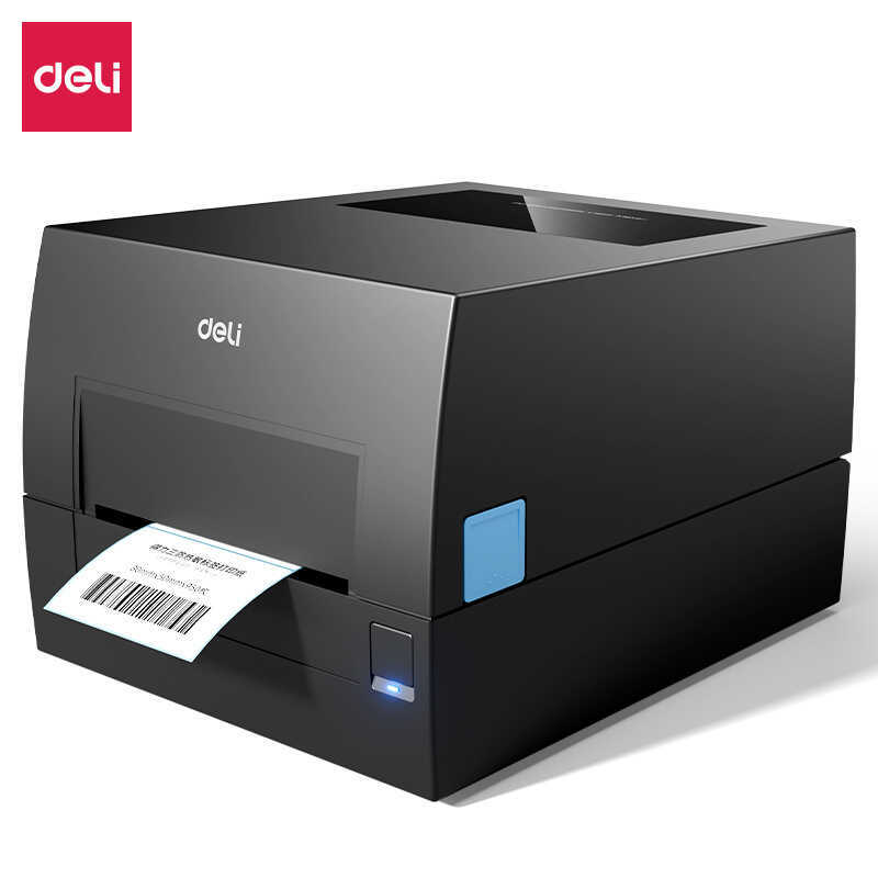 Deli GE5-W เครื่องพิมพ์ฉลากบาร์โค้ด โต๊ะสีดํา