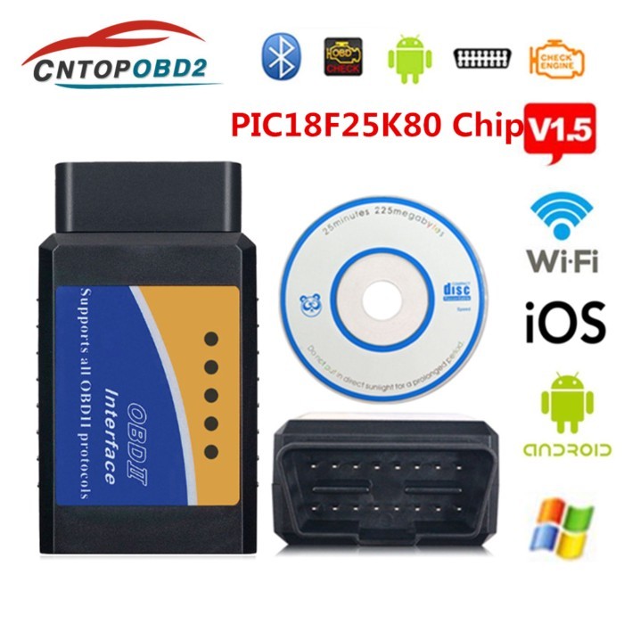 Newest Bluetooth ELM327 V1.5 OBD2 Scanner ELM 327 WIFI V1.5 OBD2 Car Diagnostic Tool For Android /I