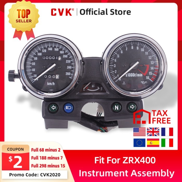 CVK Motorcycles Speedometer Gauge Tachometer Odometer For Kawasaki ZRX ZRX1100 ZRX400 250 400 750 1