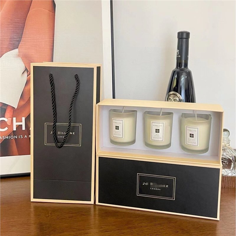 แฟชั่น Jo Malone ชุดสามชิ้นเทียนหอมไร้ควันในร่ม English Pear Blue Wind Chime ชุดเทียนหอม 4a6
