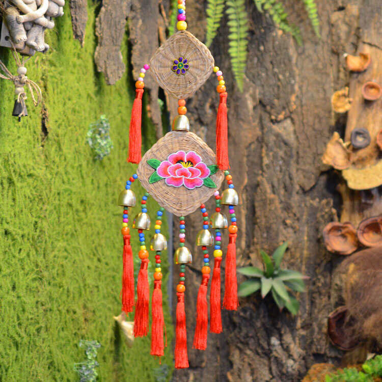 ปักลาย Coaster พู่จี้ฟาง Wind Chime Bar Inn โรงเรียนอนุบาลรอบหวายจี้