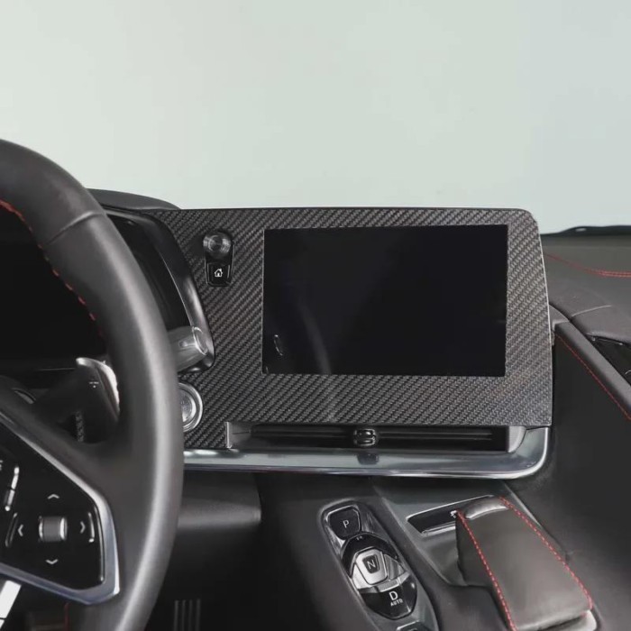 For Chevrolet Corvette C8 Stingray Z51 Z06 2020-2025 Real Carbon Fiber Car Navigation Screen Cover