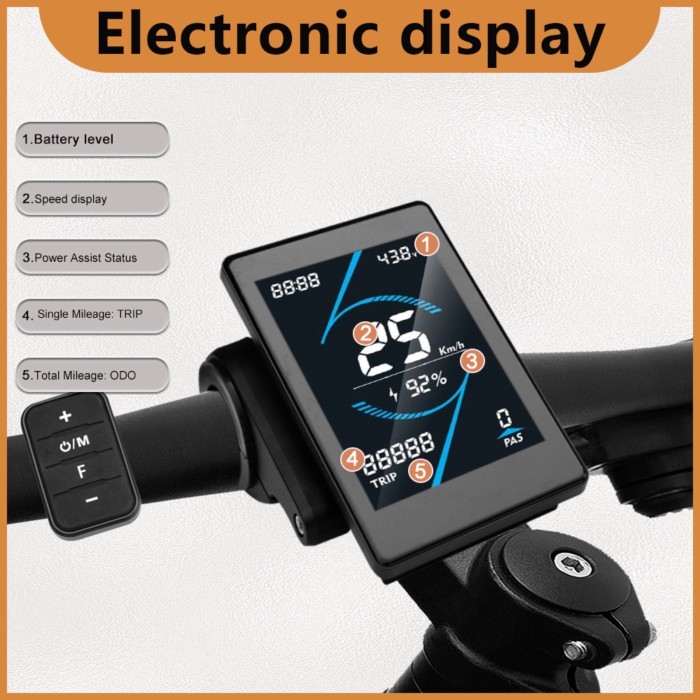 Electric Bicycle Display 24V 36V 48V 52V 60V 72V LCD T5S Use For Protocol No. 2 Intelligent Control