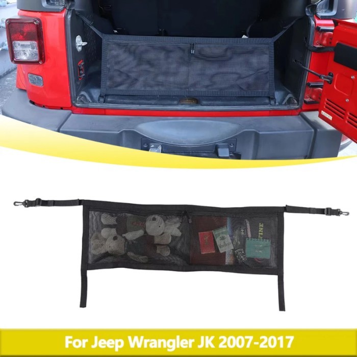 Rear Trunk Cargo Mesh for Jeep Wrangler JK 2-door 2007 2008-2017 Tools Storage Bag Car Interior Acc
