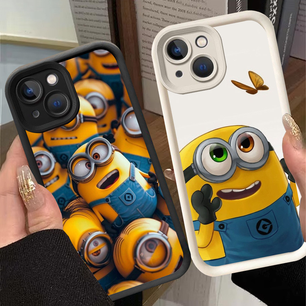 G-44 Minion Casing สําหรับ iPhone 8 7 13 14 Pro Max Plus สีดําและสีขาว