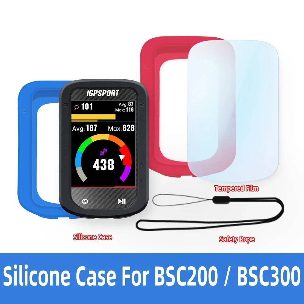 IGPSPORT BSC200 BSC300 ฟิล์มกันรอยกระจกนิรภัยจักรยานคอมพิวเตอร์ฝาครอบป้องกันเคสซิลิโคน