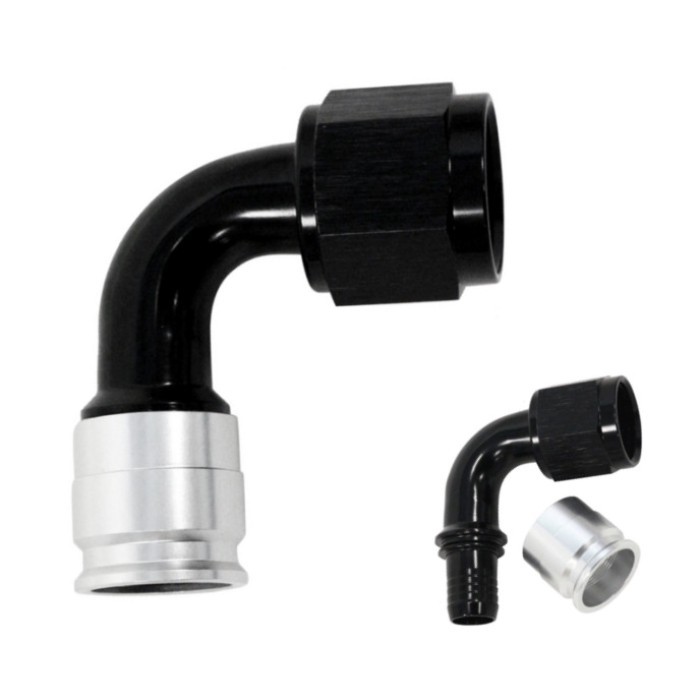 #8 8AN #10 -10AN #12 -12AN Straight 30 45 90 120 150 180 Degree Black AN PTFE Crimp Hose Ends Conne