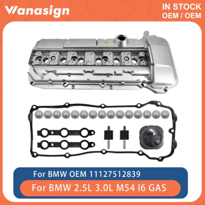 Engine Valve Cover Aluminum W/ Gasket Fit 2.5 3.0 L For BMW 325i 530i X3 X5 Z4 2.5L 3.0L M54 M54B25