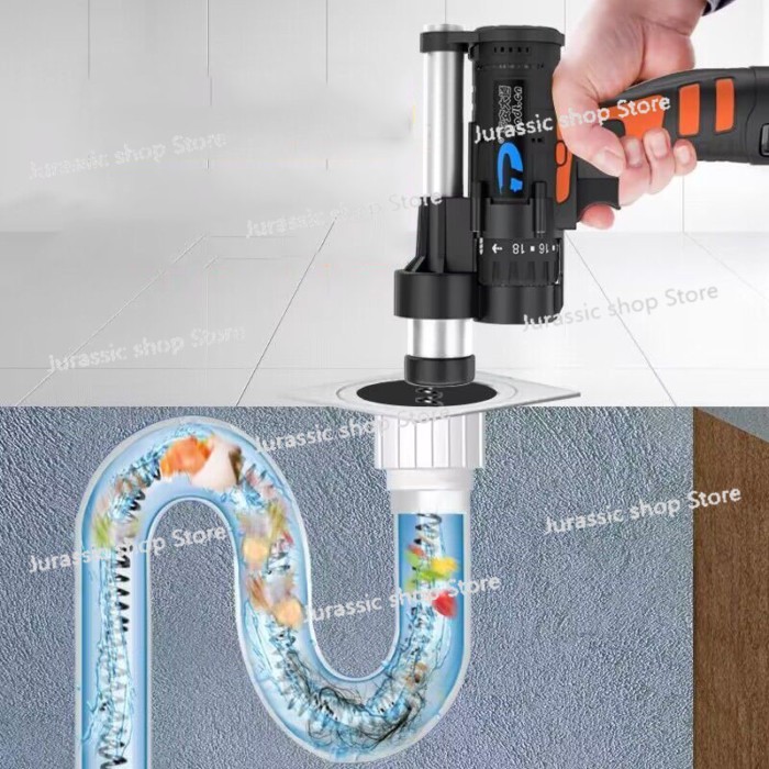 7.5M 800Rpm Electric Drain Spiral Pipe Snake Drain Clog Removal Cordless Drain Cleaner for Toilet S