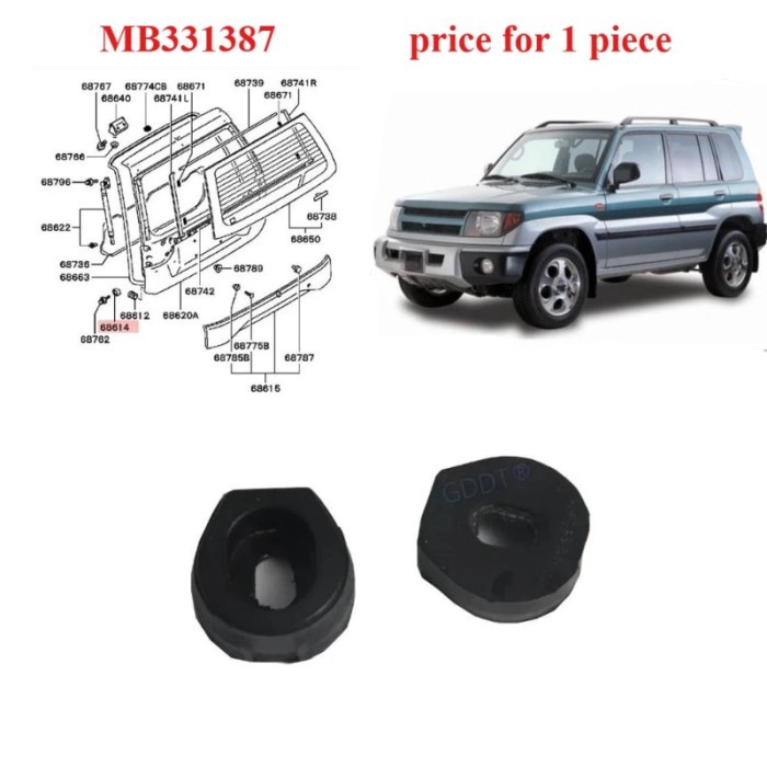 1 Pcs Rear Door Buffer for Pajero Pinin H70 H60 MB331387 Stop Shock Rubber FOR Montero Sport K80 K9