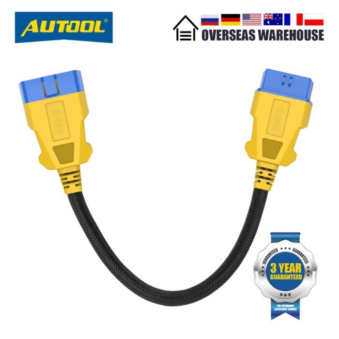 AUTOOL 36cm Car OBD 2 Extension Diagnostic Adapter Cable  Auto OBD2 II Connector Scanner 16Pin Male