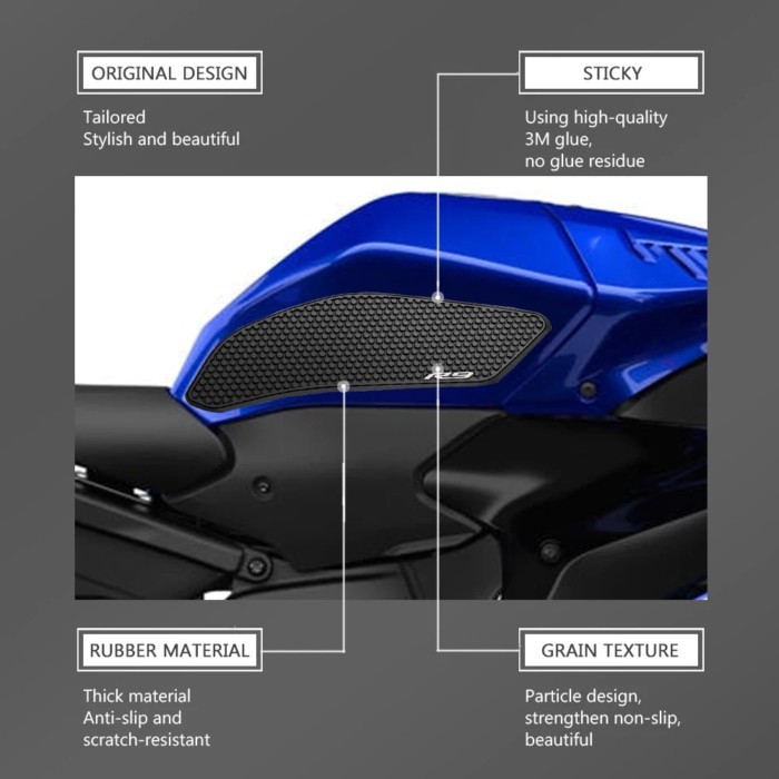 For YZF-R9 YZF R9 yzf r9 2025 Motorcycle Tank Traction Pad Anti Slip Sticker Gas Knee Grip Protecto