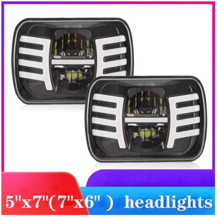 Headlight Finde 5x7/6x7 LED DRL Brightest for Toyota Pickup Projector Truck Hi-Lo Beam Halo 30000LM
