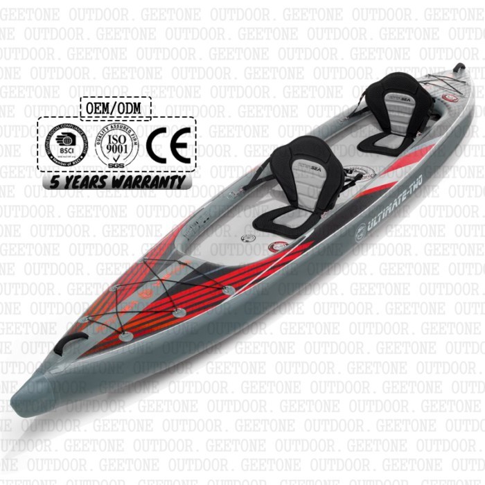 2 Person Tandem Boat Dual Chamber Drop Stitch  Airvolution Coasto Kayak Inflatable Canoe