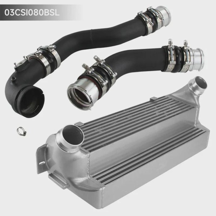 Black/Silver Intercooler Kit Aluminum Competition Front Mount EVO 2 For BMW 1/2/3/4 Series F20 F21