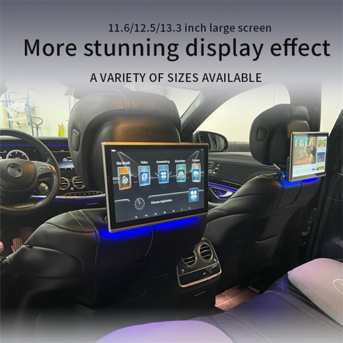 Upgrade Headrest TV Car 13.3 Inch Monitor Carplay Android 11.0 Auto Tablet Touch Screen WiFi/Blueto