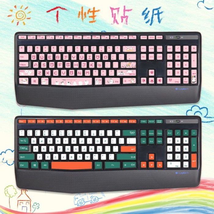 เหมาะสําหรับ Logitech MK345 k345 สติ๊กเกอร์คีย์บอร์ด สติ๊กเกอร์ปุ่มฟิล์ม คอมพิวเตอร์ตั้งโต๊ะ การ์ตูน
