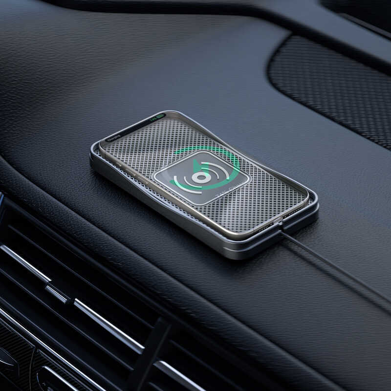 C3 รถ Anti-slip Transmitter Pad QI Wireless Charger รถในครัวเรือน Two-in-One Wireless Charger 15W