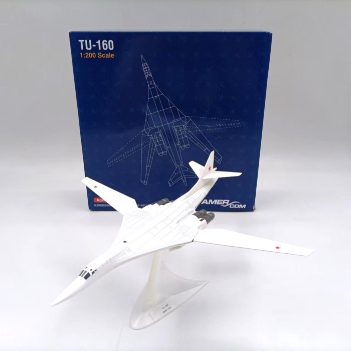 1: 200 รัสเซีย TU-160 TU-160 White Swan Bomber เครื่องบินทหารรุ่นตกแต่งของเล่น AMER Out of Print Mod