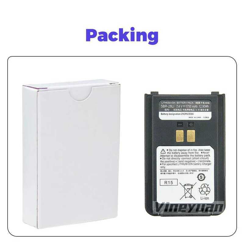 ▥ ใหม่1750mah Sbr-28Li เปลี่ยนแบตเตอรี่สำหรับ Yaesu Ft-4Vr Ft-4Vx, Ft-4Xe, Ft-4Xr Two Way