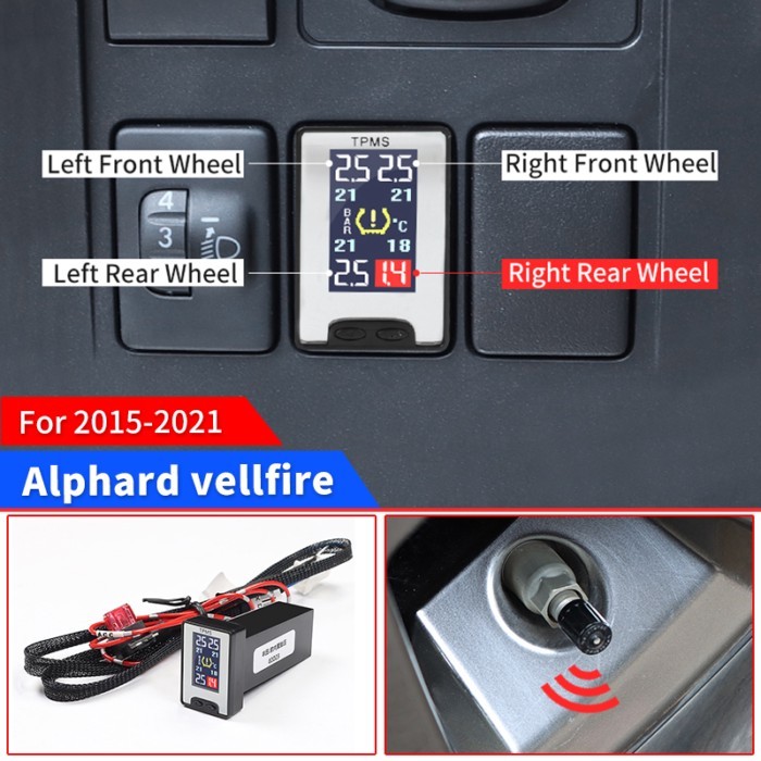 For Toyota Alphard Vellfire 30 Series 2015-2023 Upgraded Accessories Tire Pressure Monitoring Syste