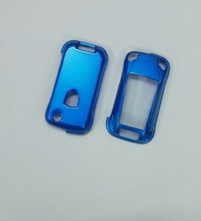 Gloss Metallic Blue Remote Flip Key Protection Case For Porsche Cayenne Turbo S GTS V6 V8