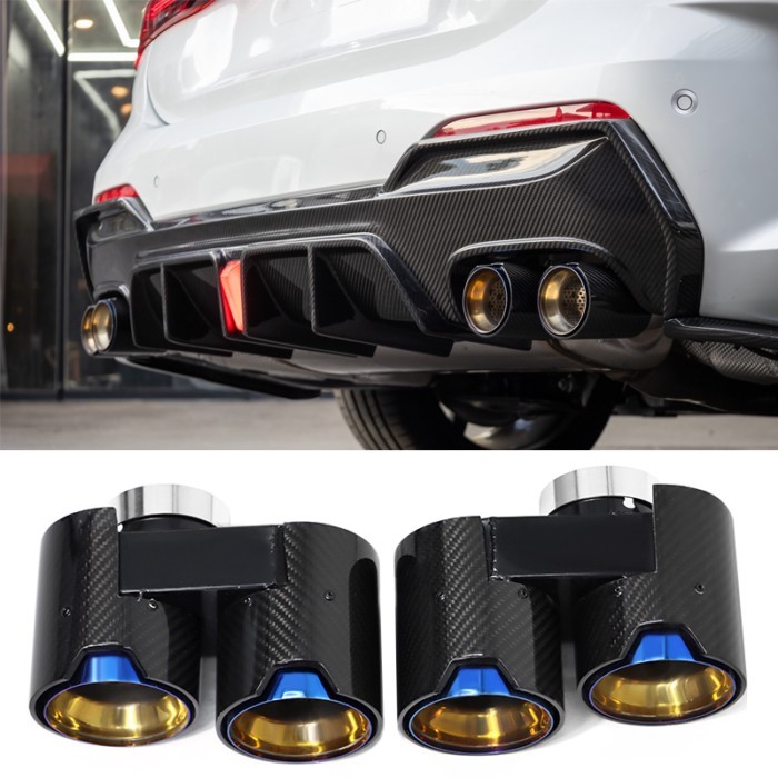 Quad Carbon Fiber Exhaust Tip For BMW G22 G23 G26 420i 430i 425i Muffler Tip Exhaust Nozzle Exhaust