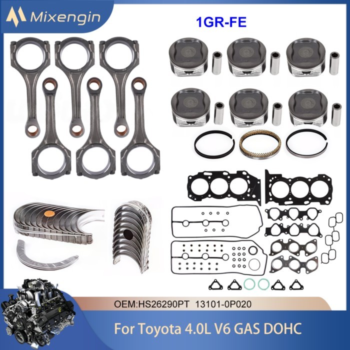 Engine piston connecting rod bearing gasket Rebuild Kit Fit 1GR-FE 4.0 V6 GAS DOHC For Toyota 4Runn