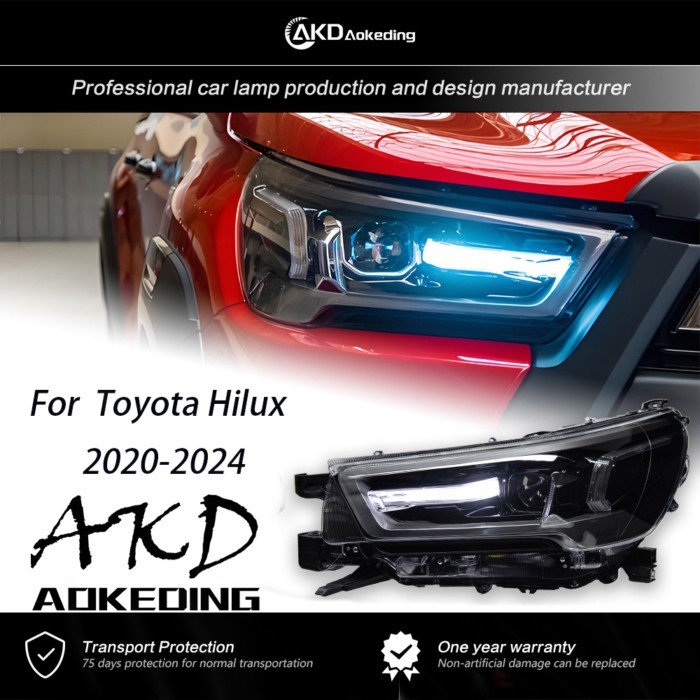 AKD Car Styling Head Lamp for Toyota Hilux VIGO LED Headlight 2020-2024 Headlights Hilux DRL Turn S