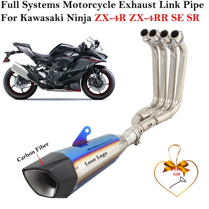 Full System For Kawasaki Ninja ZX-4R ZX-4RR ZX-25R SE SR ZX4R Motorcycle Exhaust Escape Front Mid L