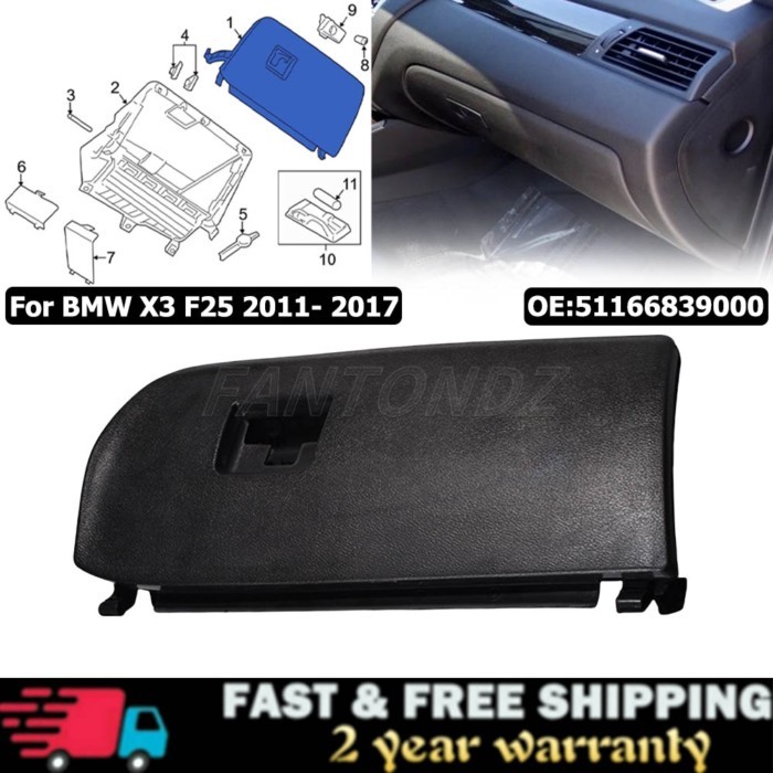 Dash Glove Box Door Lid Black For BMW X3 X4 F25 F26 2011-2018 Dash Glove Box Door Lid 51166839000 L