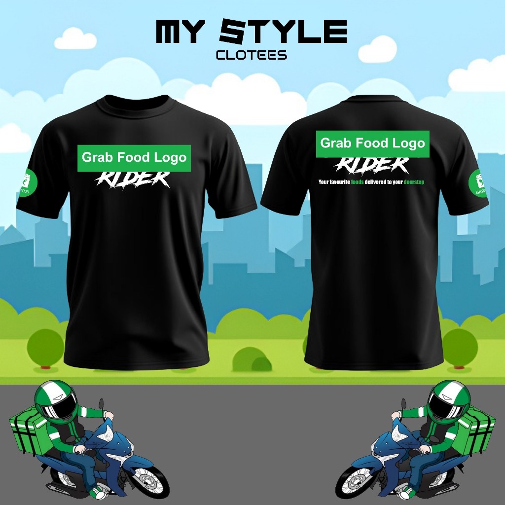 Grab Food RIDER Jersey Premium Microfiber/ Baju Grab Food /เสื้อยืด Delivery V2