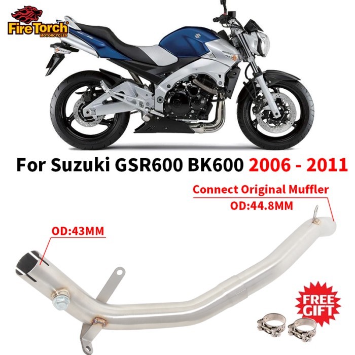 Motorcycle GSR 600 2006-2011 Motorcycle Exhaust Escape Moto Decat for Suzuki GSR600 BK600 Muffler E