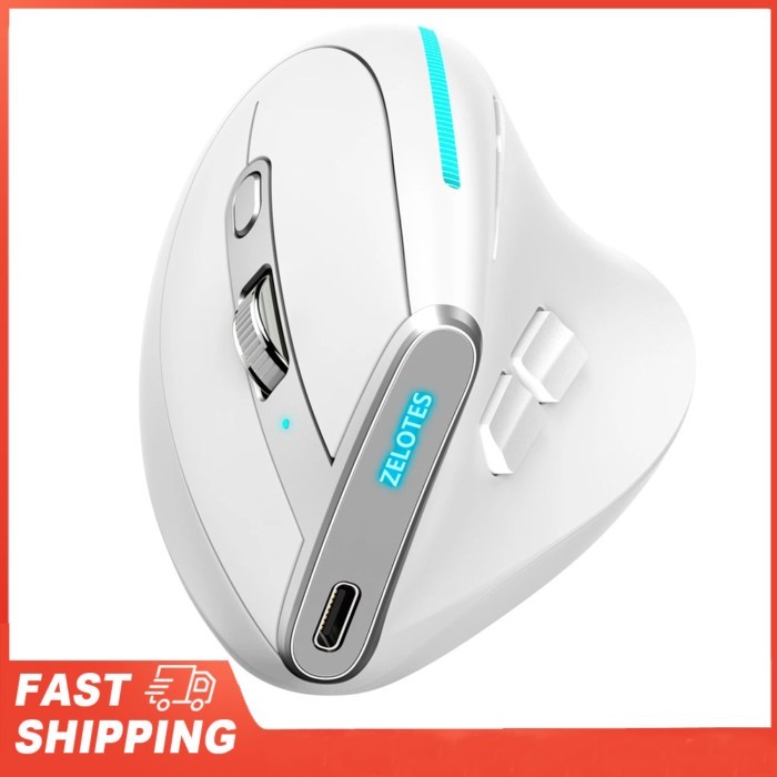 ZELOTES F-36 2.4G Bluetooth Mouse Full Color Light Wireless Vertical 8 Key Programming Five DPI Gam