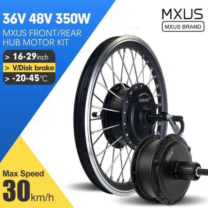 MXUS Brand Electric Bike Conversion Kit 36V 48V 350W Front/Rear Brushless Hub Motor Wheel 16-29In70