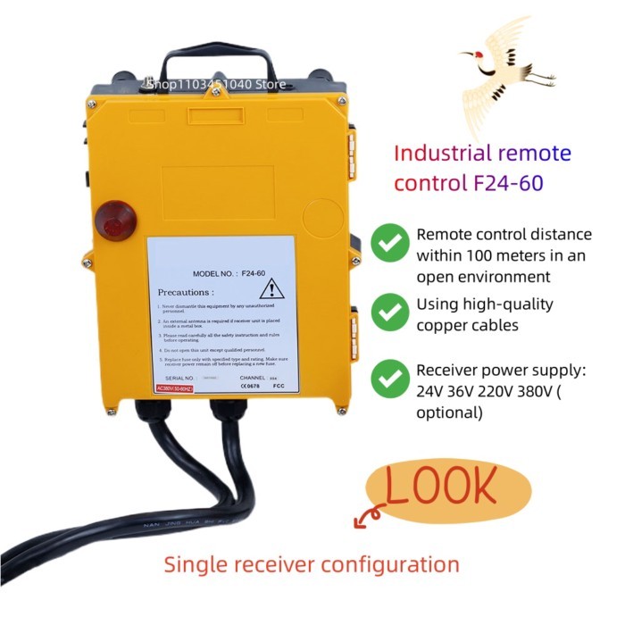 Single receiver industrial remote control F24-60 crane electric hoist overhead crane tower crane re