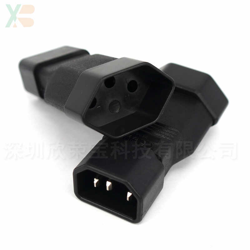 ปลั๊กแปลงไฟ Pin ตัวอักษร C13 ซ็อกเก็ตไปยังอินเทอร์เฟซมาตรฐานสวิส 3 รอบ Pin C14 Connector WA-0156 ทอง