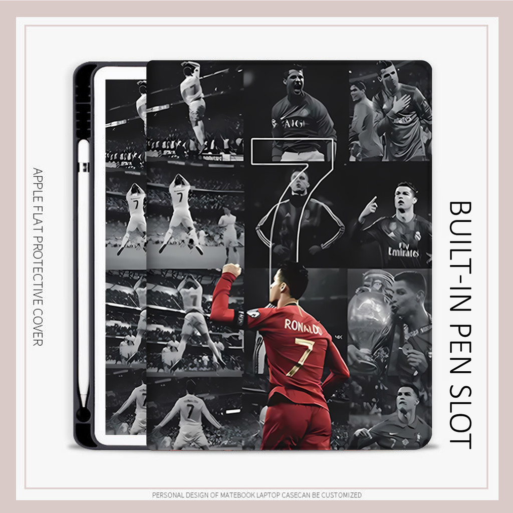 เคส Cristiano Ronaldo สําหรับ air4/5/6 air7 A16 air M3 M5 10.2 gen7/8/9 mini4/5/6/7 8 iPad ใหม่ pro11 pro12.9 air13 gen10 gen11 a17pro กรณี