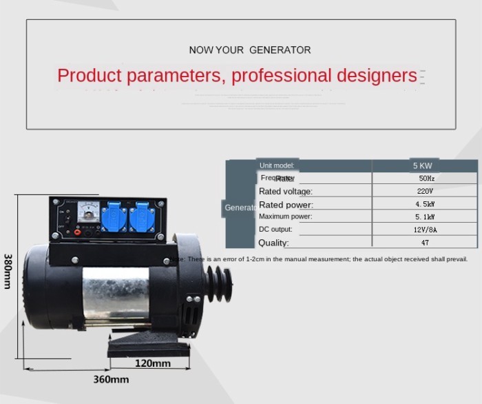 220V high power small generator 3KW 5KW 8KW generator frequency 50HZ