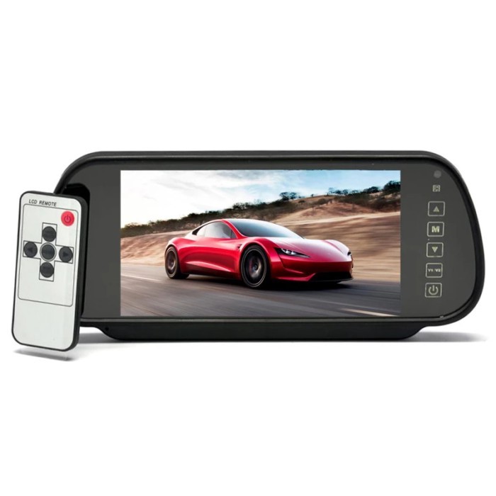 7 Inch TFT LCD Touch Button Car Mirror Monitor + Night Vision Rearview camera optional