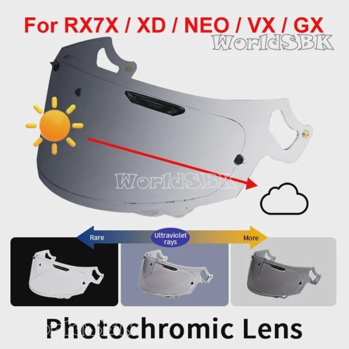 Photochromic Visor for ARAI RX-7X RX7X CORSAIR-X RC RX-7V RX7V RAPIDE-NEO XD VAS-V ASTRO-GX QUANTUM